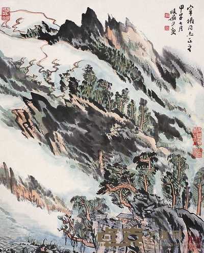 陆俨少 1984年作 山水 立轴 58×47cm